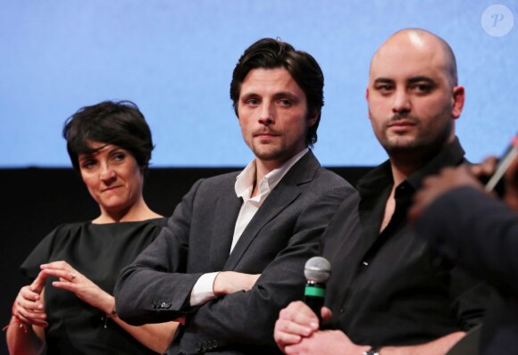Florence Foresti, Raphaël Personnaz et Jérôme Commandeur membres du jury pendant le 16e festival international du film de comédie, le 19 janvier 2013.
