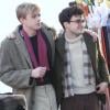 Daniel Radcliffe proche de Dane DeHaan (Chronicle) sur le tournage de Kill Your Darlings à Brooklyn, le 19 mars 2012.