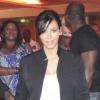 Kim Kardashian, enceinte, arrive au LifeStar pour assister à la soirée Ma Life. Abidjan, le 20 janvier 2013.