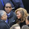Révérend Al Sharpton, Jay-Z et Beyoncé Knowles lors de la cérémonie d'investiture de Barack Obama le 21 janvier 2013 au Capitole de Washington