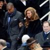 Jay-Z et Beyoncé Knowles lors de la cérémonie d'investiture de Barack Obama le 21 janvier 2013 au Capitole de Washington