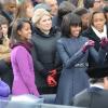 Michelle Obama et ses filles Sasha et Malia lors de la cérémonie d'investiture de Barack qui se tenait devant le Capitole de Washington le 21 janvier 2013