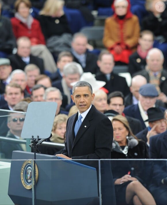 Barack Obama lors de la cérémonie d'investiture le 21 janvier 2013 au Capitole de Washington