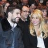 Shakira et Gerard Piqué lors d'une présentation d'un roman du père du joueur à Barcelone le 17 novembre 2011