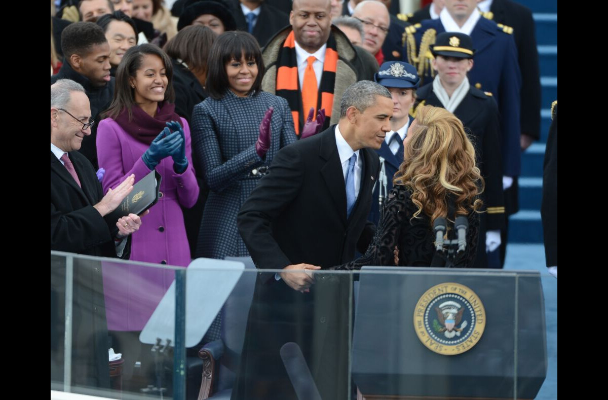 Photo : Barack Obama et Beyoncé à Washington, le 21 janvier 2013 ...