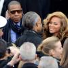 Beyoncé et Jay-Z à la cérémonie d'investiture du président Barack Obama, à Washington, le 21 janvier 2013.