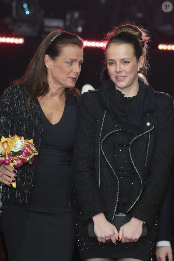 Stéphanie de Monaco et sa fille Pauline Ducruet au gala de remise des prix au 37e Festival international du cirque de Monte-Carlo, le 22 janvier 2013 au chapiteau Fontvieille.