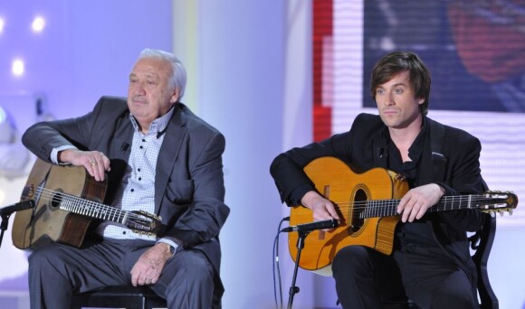Thomas Dutronc et Marcel Campion lors de l'enregistrement de l'émission Vivement Dimanche, le 23 Janvier 2013