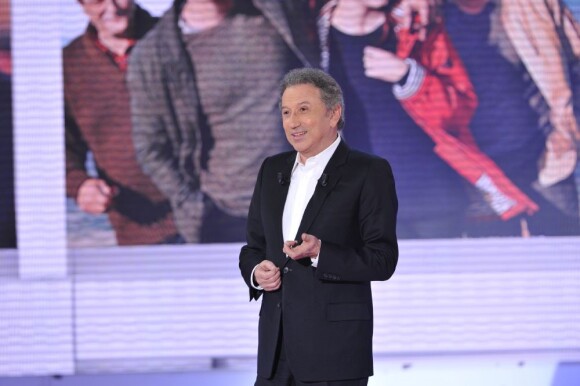 Michel Drucker lors de l'enregistrement de l'émission Vivement Dimanche, le 23 Janvier 2013