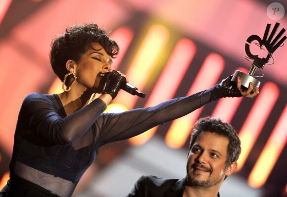 Alicia Keys sur la scène des 40 Principales awards à Madrid en Espagne le 24 janvier 2013.