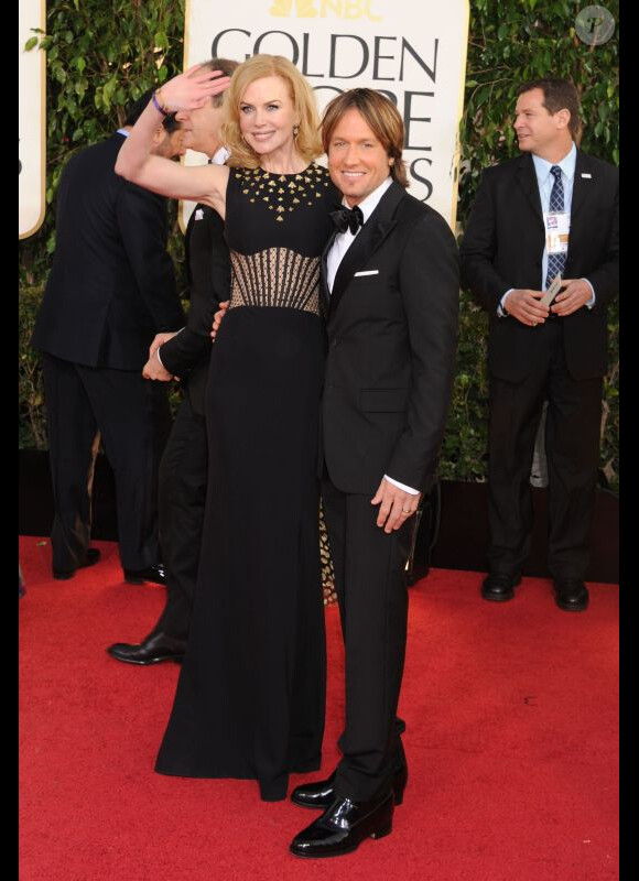 Nicole Kidman, Keith Urban à la 70e soirée des Golden Globe Awards à Beverly Hills, le 13 Janvier 2013.