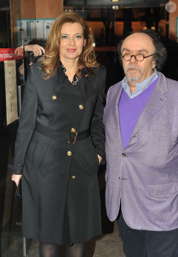 Valérie Trierweiler et Jean Michel Ribes à la soirée "Mariage pour tous" au Théâtre du Rond-Point, à Paris, le dimanche 27 janvier 2013.
