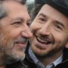 Alain Chabat et Edouard Baer du film Turf, lors du 92eme Grand Prix d'Amérique à l'hippodrome de Vincennes, le 27 janvier 2013.