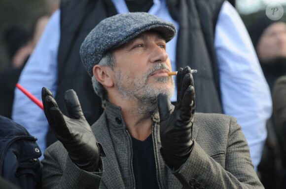 Alain Chabat du film Turf, lors du 92eme Grand Prix d'Amérique à l'hippodrome de Vincennes, le 27 janvier 2013.