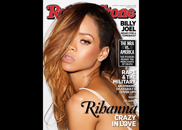Rihanna figure en couverture du numéro de février 2013 du magazine Rolling Stone. Photo par Terry Richardson.