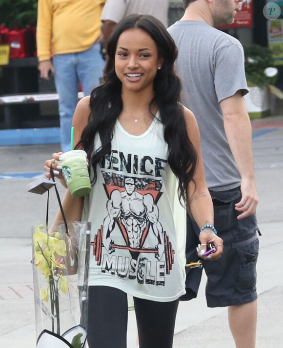 L'ex-petite amie de Chris Brown Karrueche Tran, surprise à Beverly Hills le 4 décembre 2012.