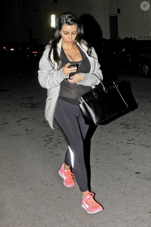 Kim Kardashian se rend à une séance de sport à Los Angeles le 30 janvier 2013.