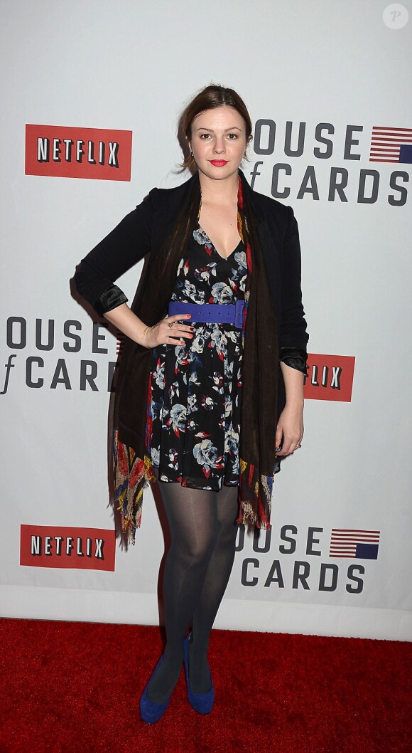 Amber Tamblyn à la première de House of Cards à New York, le 30 janvier 2013.