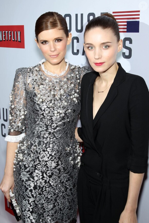 Kate Mara a convié sa soeur Rooney à la première de House of Cards à New York, le 30 janvier 2013.