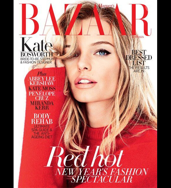 Kate Bosworth en couverture du magazine Harper's Bazaar australien de janvier 2013.
