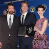 Hugh Jackman, Tom Hooper et Anne Hathaway lors de la remise des Directors Guild of America Awards à Los Angeles le 2 février 2013