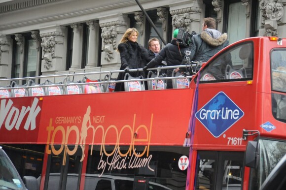 Heidi Klum sur le tournage de Germany's Next Top Model à New York, le 6 février 2013.