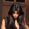 Kim Kardashian, enceinte, quitte son domicile et se dirige vers l'aéroport. Los Angeles, le 7 février 2013.