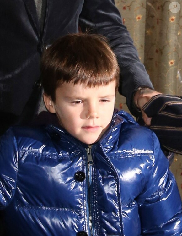 Cruz, le fils de David Beckham à Londres le 8 février 2013.