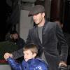 David Beckham et son fils Cruz à Londres le 8 février 2013.