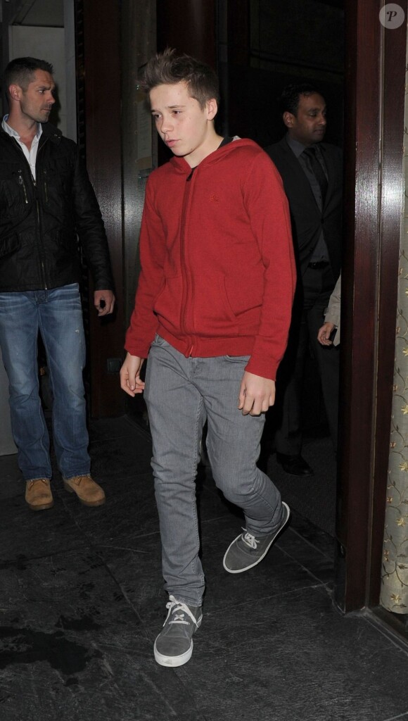Brooklyn, le fils de David Beckham à Londres le 8 février 2013.