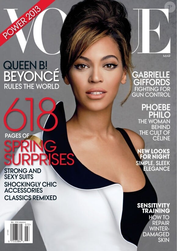Beyoncé Knowles habillée en Givenchy et photographiée par Patrick Demarchelier pour le numéro de mars 2013 du magazine Vogue.