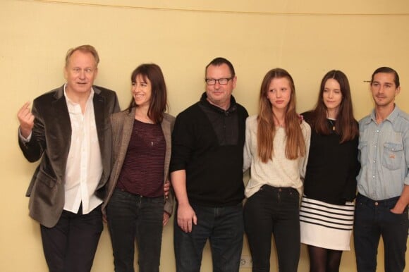 Stellan Skarsgard, Charlotte Gainsbourg, Lars von Trier, Mia Goth, Stacy Martin et Shia LaBeouf ont commencé la promotion du film Nymphomaniac à Cologne, le 20 septembre 2012.