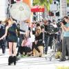 Heidi Klum sur le tournage de son émission Germany's Next Top Model à Beverly Hills le 12/02/2013