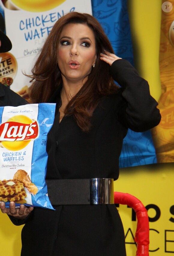 Eva Longoria à la soirée Do us a flavor de la marque de chips Lay's, le 12 février 2013 à New York