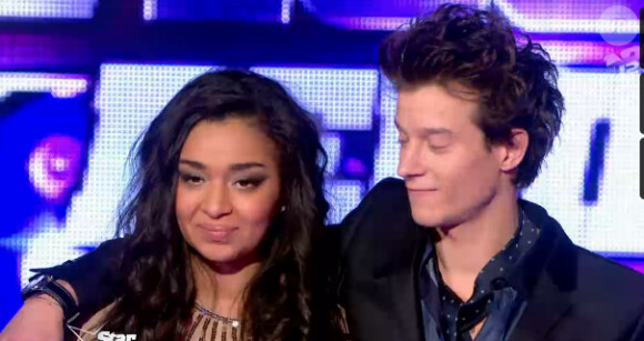 Les chanteurs Zayra et Sidoine lors de la première demi-finale de la Star Academy 9, jeudi 14 février 2013 sur TF1