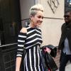 Miley Cyrus sort de chez MAC Make-up offices lors de la fashion week de New York, le 13 février 2013.