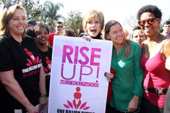 Jane Fonda lors du mouvement One Billion Rising à West Hollywood le 14 février 2013