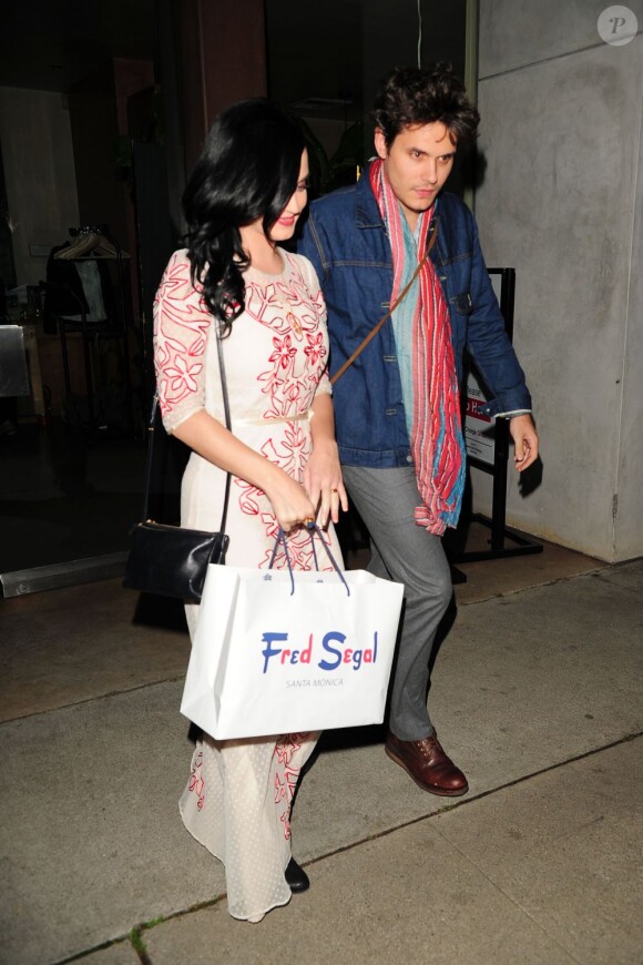 Katy Perry et John Mayer ont fêté la Saint-Valentin à Los Angeles, le 14 février 2013.