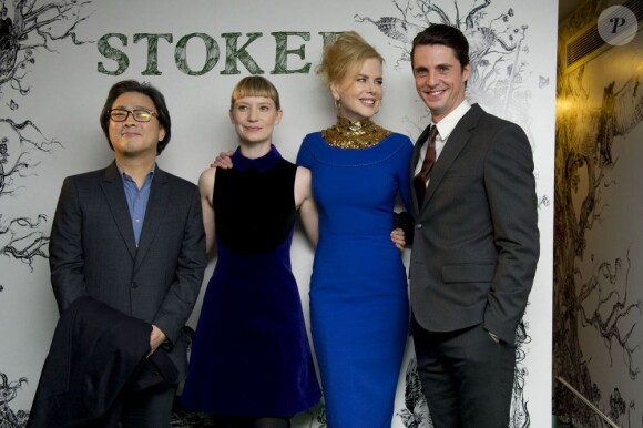 Nicole Kidman, le réalisateur Park Chan-wook, Mia Wasikowska et Matthew Goode lors de l'avant-première du film Stoker à Londres le 17 février 2013