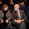 Isabelle Huppert et Nicolas Seydoux au vernissage de l'exposition consacrée à Maurice Pialat à la Cinemathèque à Paris, le 18 février 2013.