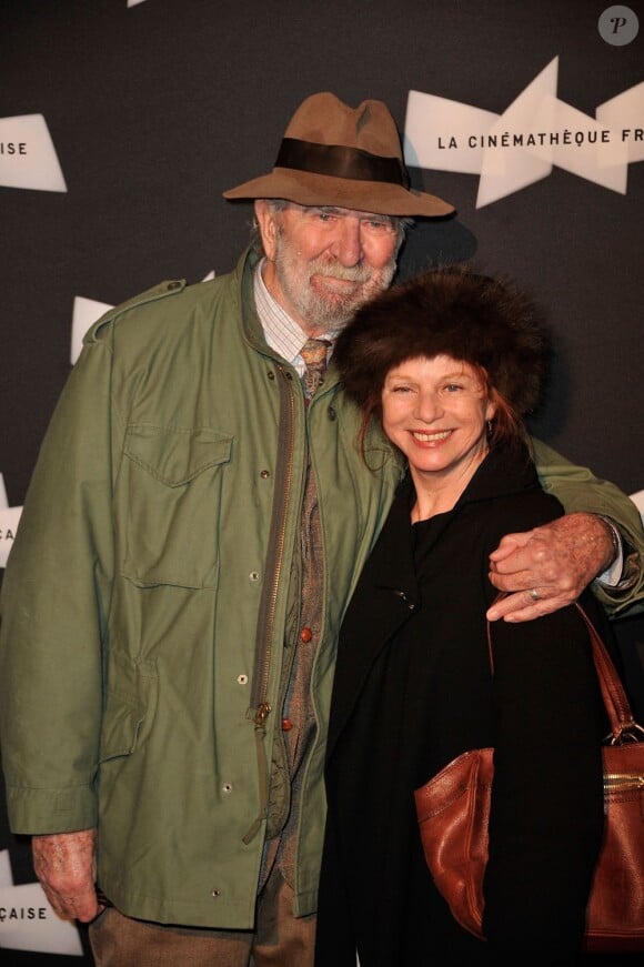 Jean-Pierre Marielle et sa femme Agathe au vernissage de l'exposition consacrée à la Cinemathèque à Paris, le 18 février 2013.