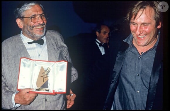 Gérard Depardieu et Maurice Pialat à Cannes en 1987.