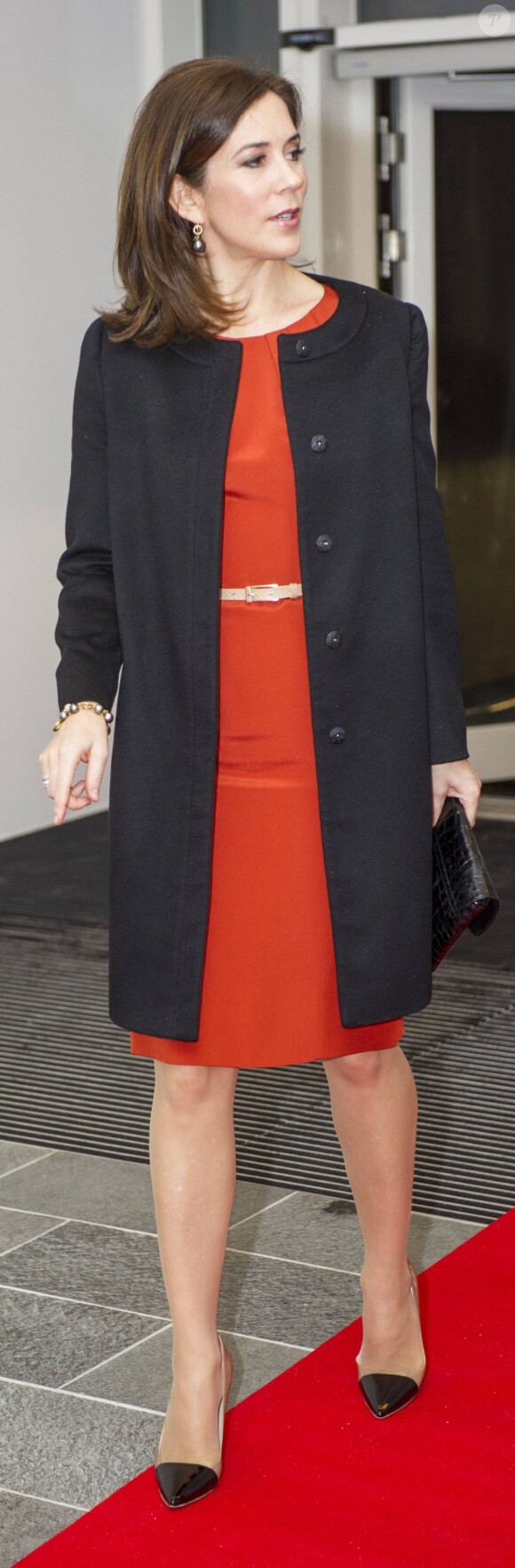 La princesse Mary de Danemark à Copenhague le 18 février 2013 pour l'ouverture d'une conférence internationale sur les inégalités.