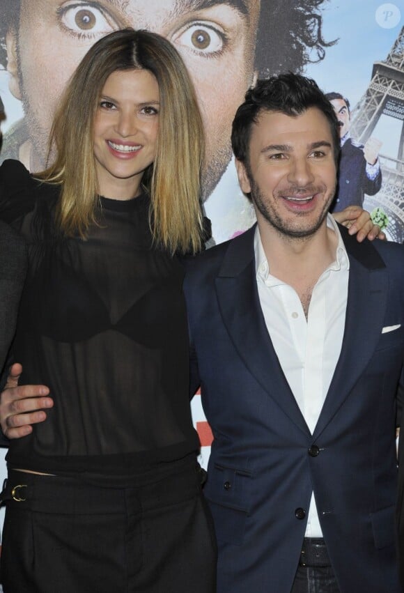 Isabelle Funaro et Michaël Youn très proches à l'avant-première du film Vive la France à l'UGC Bercy à Paris le 19 février 2013.