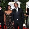 Denzel Washington avec sa femme Pauletta Washington lors des Golden Globes 2013
