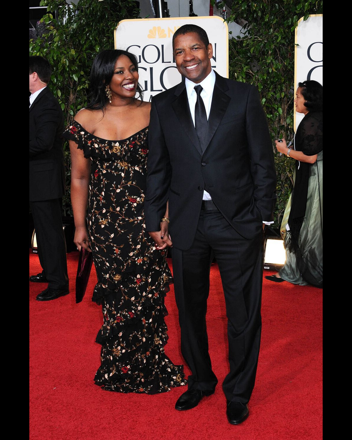 Photo Denzel Washington avec sa femme Pauletta Washington lors des Golden Globes 2013 Purepeople