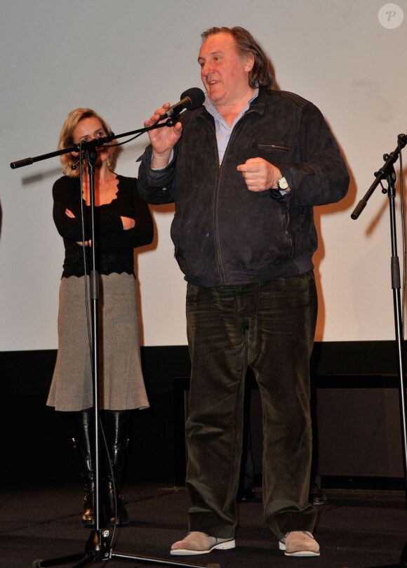 Gérard Depardieu au vernissage de l'exposition consacrée à Maurice Pialat à la Cinemathèque à Paris, le 18 février 2013.
