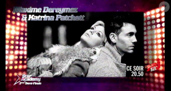 Katrina Patchett et Maxime Dereymze pour la demi-finale de la Star Academy 9, jeudi 21 février 2013 sur NRJ12