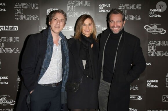 Eric Rochant, Cécile de France et Jean Dujardin lors de la première de Möbius le 12 février 2013.