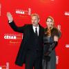 Kevin Costner et sa femme Christine Baumgartner au Fouquet's pour le Dîner de gala de la 38 Cérémonie des César à Paris le 22 février 2013.